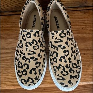 Brand New never worn Soda Cheetah slip on’s